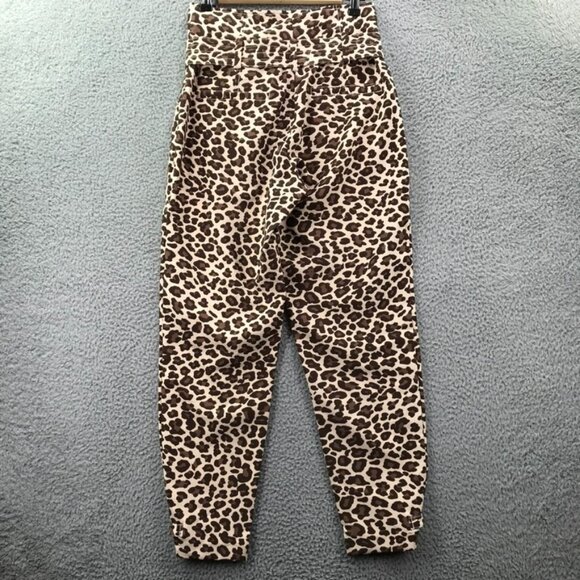 7TH AVE Design Studio NY&CO Womens Size 0 Leopard Print Belted Ankle Pant NEW - Picture 2 of 16